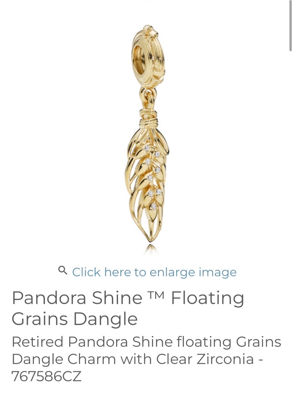 Pandora Shine "Floating Grains" Dangle Charm, 18k gold-plated